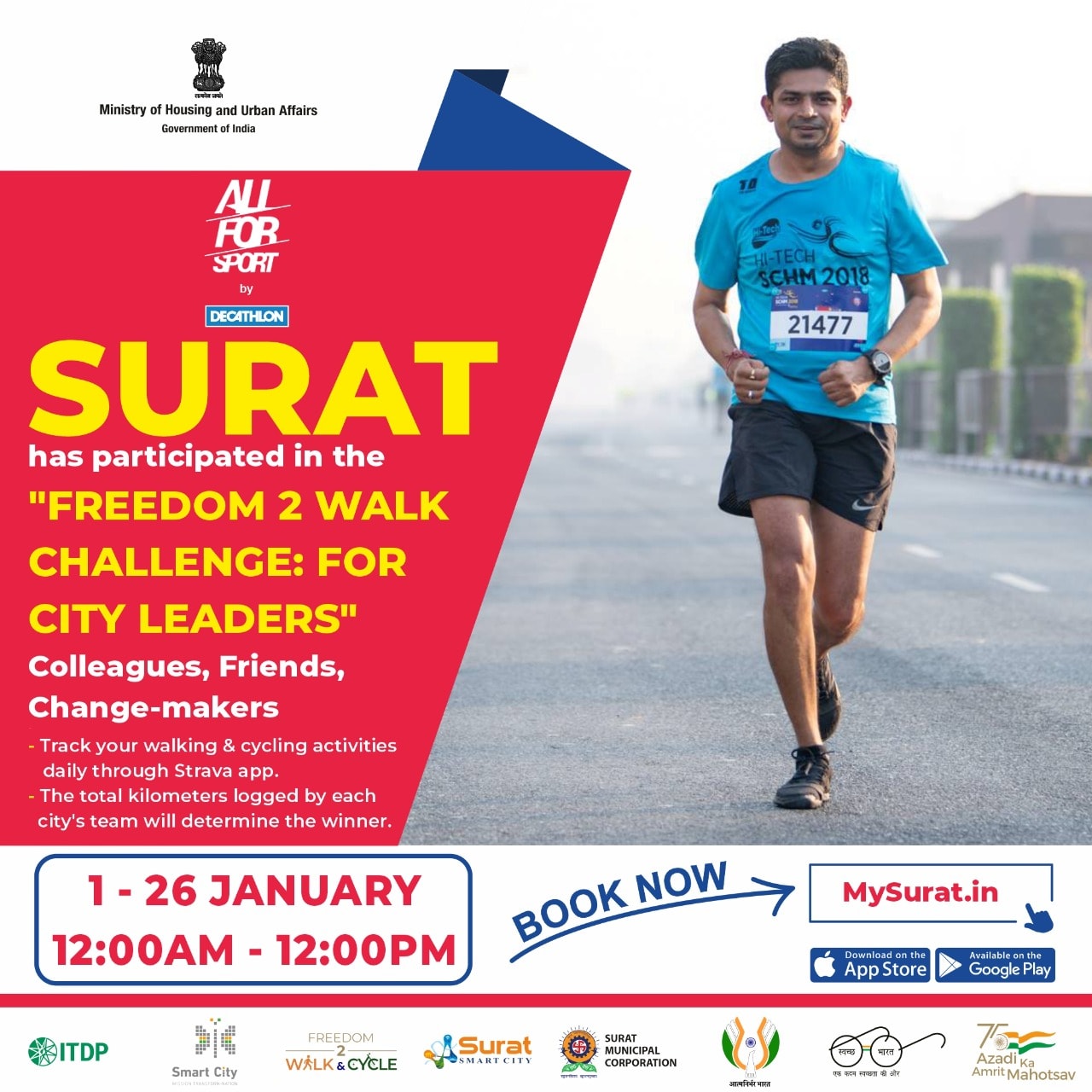 Surat Participates In The "Freedom 2 Walk Challenge: for City Leaders"