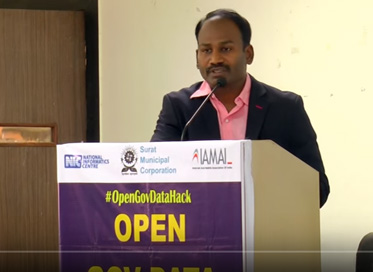 Shri M Nagarajan (IAS) speaks at the #OpenGovDataHack Surat